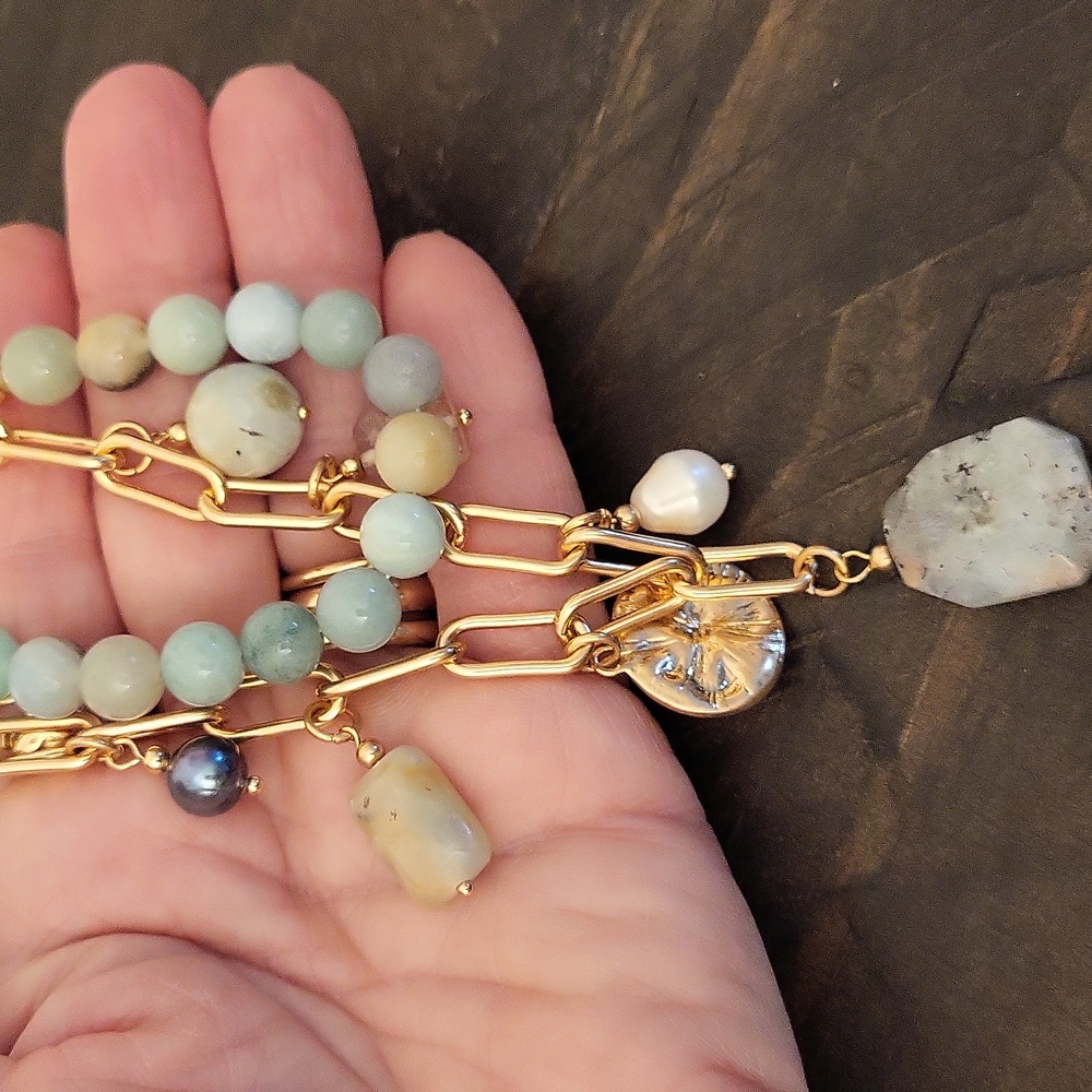 Tate & Tilly Gemstone Gold Tone Necklace - Picture 6 of 8